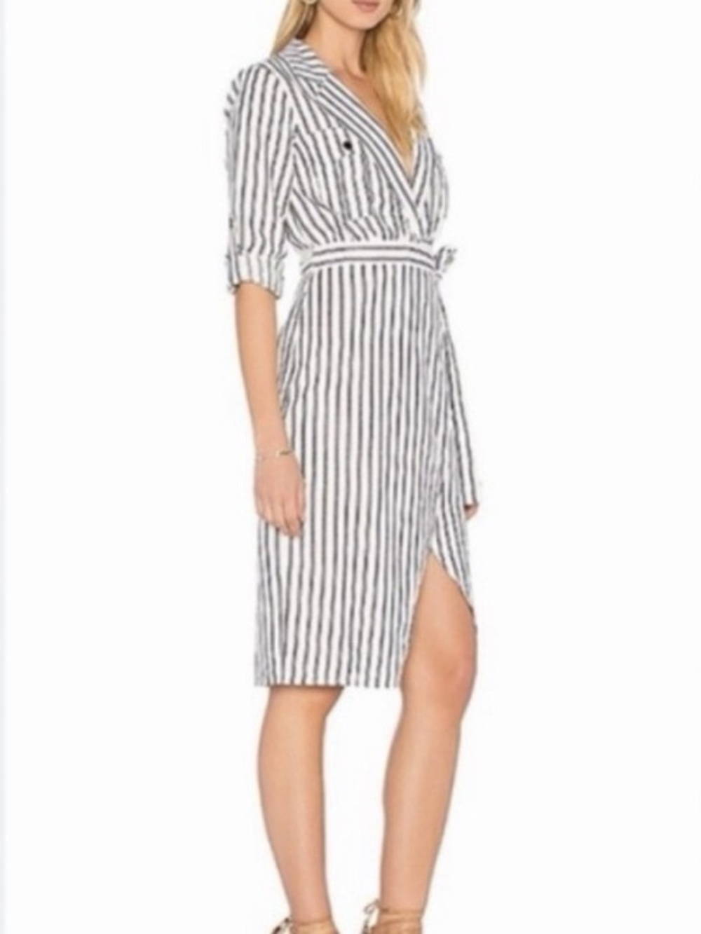 NWT MAJORELLE Yuma Striped Wrap Dress